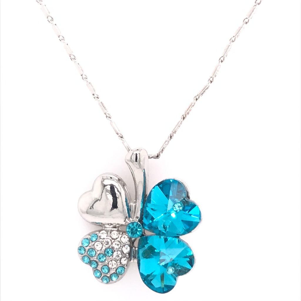 Shamrock London Blue Hearts Swarovski Pendant